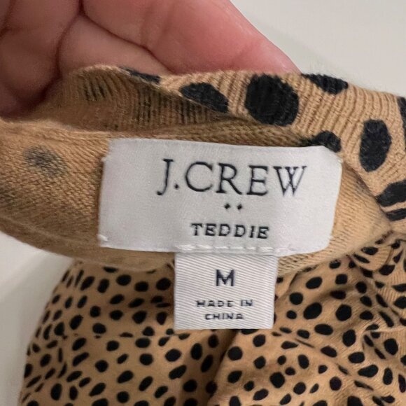 J.Crew Teddie Leopard Print Lightweight Cotton Pullover Sweater‎ Size M 2024 - Picture 6 of 11